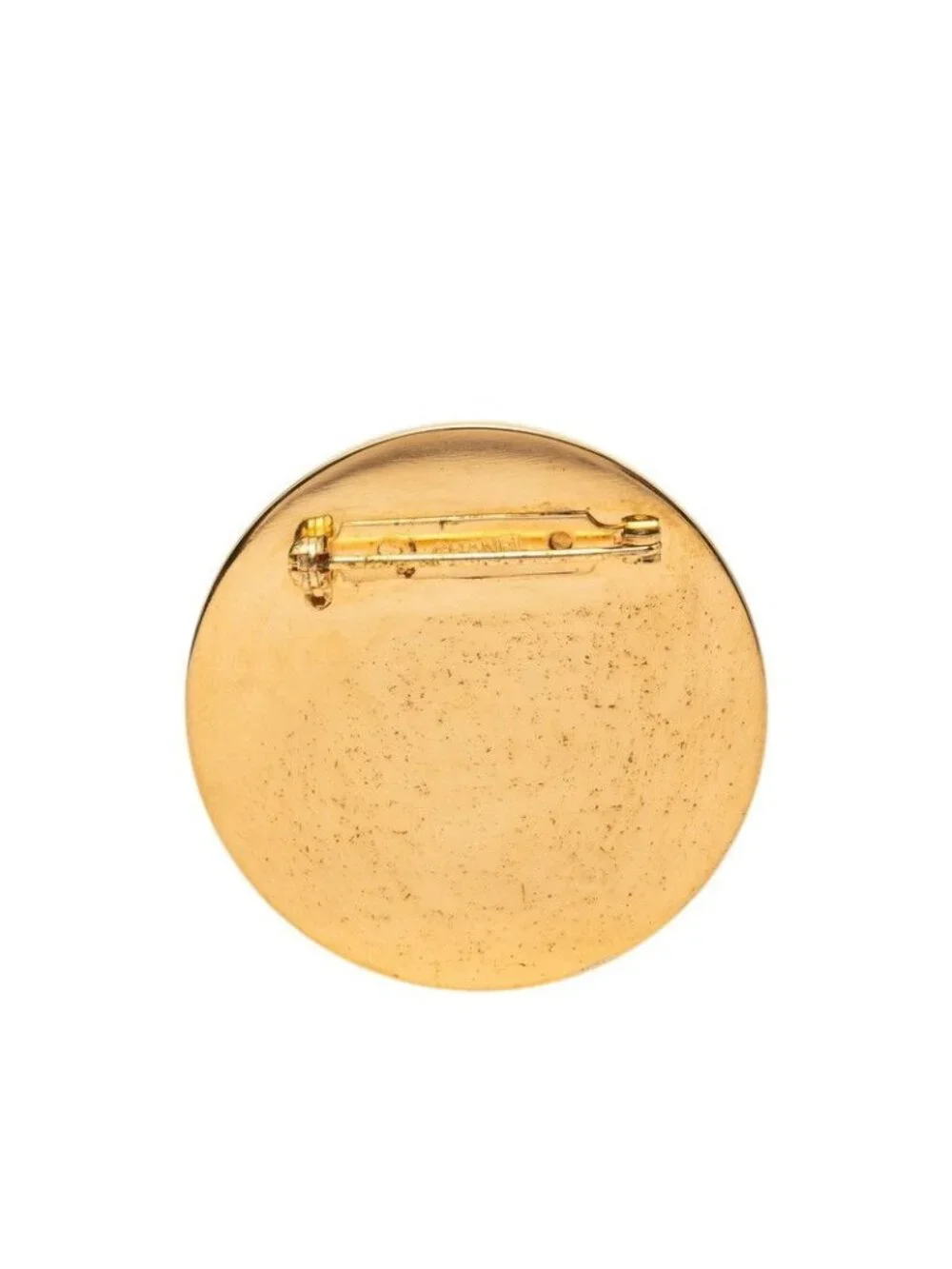 Chanel CC Logo 31 Rue Cambon le Round Brooch Gold Red Plated